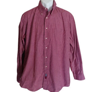Tommy Hilfiger Red Plaid Button Down Long Sleeve Shirt Size Men's 17 34-35 XL